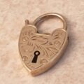 Engraved Heart Padlock in 9ct Gold
