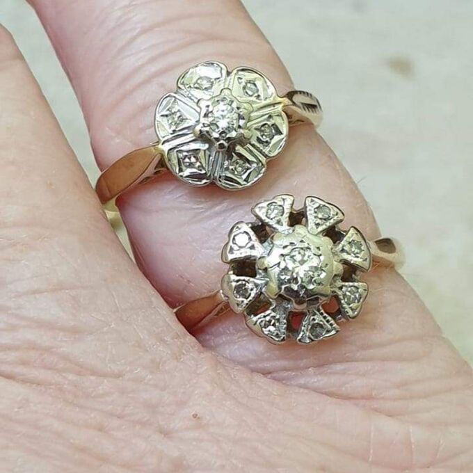 Diamond Set Daisy Cluster Ring in 18ct Gold