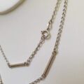 Long Length Italian Silver Bar and Link Chain Necklace, 33 inches.