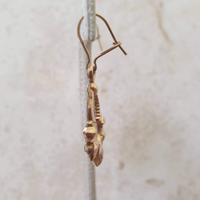 Ornate Drop Earrings in 9ct Gold.