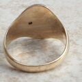 Diamond Set Engraved Signet Ring in 9ct Gold,  a UK O 1/2 or a US 7 3/4