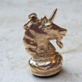 Unicorn Pendant Fob with Onyx Base in 9ct Gold