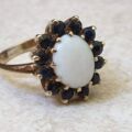 Opal and Sapphire Cluster Ring in 9ct Gold.