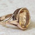 Oval Citrine Ring in 9ct Gold, a UK E or a US 2 1/2
