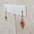 Pretty Garnet Drop Earrings in 9ct Gold