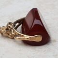 Carnelian Spinner Fob Pendant in 9ct Gold