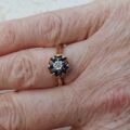 Flower Sapphire and Diamond Rose Ring in 9ct Gold, a UK J 1/2 or a US 5 1/4.