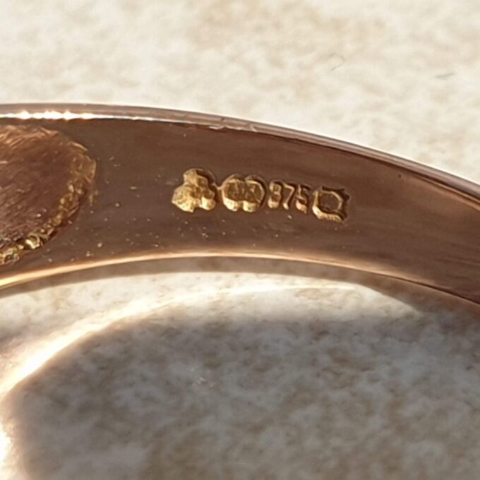 Peridot Gypsy Ring in 9ct Rose Gold,  a UK L 1/2 or a US 6.