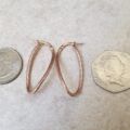 Textured Curved Oval Hoop Earrings in 9ct Rose Gold