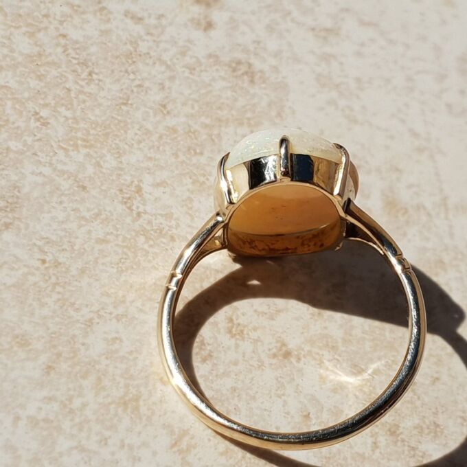 Huge Oval Opal Solitaire Ring in 9ct Gold, a UK K or a US 5 3/4.