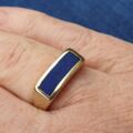 Lapis Lazuli Signet Ring in 9ct Gold, a UK L 1/2 or a US 6 1/4