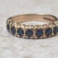 Blue Sapphire Stacking Eternity Band in 9ct Gold,  a UK K 1/2 or a US 5 3/4.