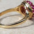 Sale – Synthetic Pink Ruby Sapphire Cluster 9ct Gold Ring, a UK N or a US 7.