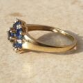 Tanzanite And Diamond Cluster Ring in 9ct Gold,  a UK J 1/2 or a US 5 1/4.