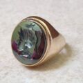 Hematite Centurion Signet Ring in 9ct Gold, a UK J 1/2 or a US 5 1/4