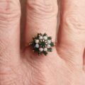 Chrysoprase and Opal Cluster Ring in 9ct Gold,  a UK P or a US 8.