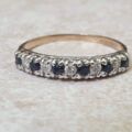 Spinel and Diamond Half Eternity Stacking Ring in 9ct Gold, a UK L or a US 6