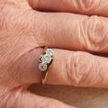 Diamond Trilogy Ring in Platinum and 9ct Gold,  a UK L 1/2 or a US 6 1/4.