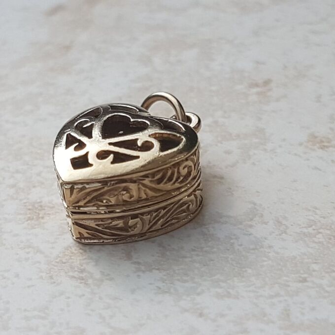 Truly Fabulous Heart Locket Secret Ruby Ring in 9ct Gold