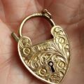 Incredibly Detailed Edwardian Heart Padlock in 9ct Gold