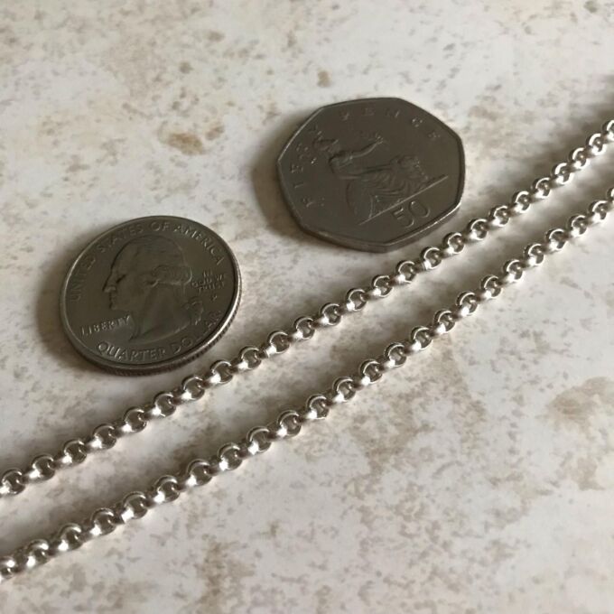 Heavyweight Belcher Chain in Sterling Silver, 23.5 inches.