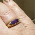 Oval Amethyst Signet Ring in 9ct Gold, a UK H 1/2 or a US 4 1/4