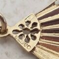 Filigree Ornate Fan Pendant Charm in 9ct Gold