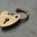 Small Engraved Heart Padlock in 9ct Gold