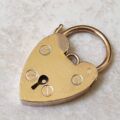 Simple Heart Padlock in 9ct Gold.