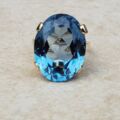 Enormous Synthetic Blue Spinel Kapow Ring in 9ct Gold, a UK K or a US 5 1/2.