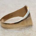 Diamond Accent Engraved Signet Ring in 9ct Gold,  a UK R 1/2 or a US 9 1/4.