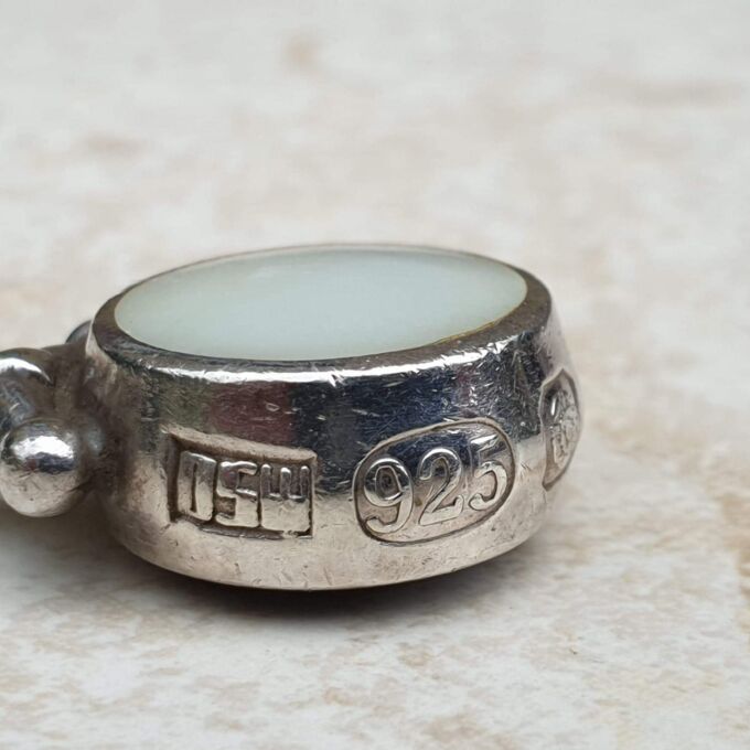 Mother of Pearl and Agate Pendant in Sterling Silver by David Scott Walker.