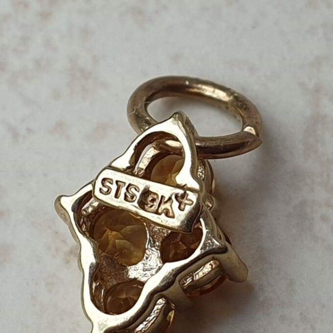 Reserved – Multi Stone Rainbow Drop Pendant in 9ct Gold