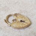 Engraved Fully Working Heart Padlock in 9ct Gold