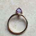 Amethyst Dangling Charm Ring in 9ct Gold,  a UK K 1/2 or a US 5 1/2.