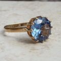 Blue Synthetic Spinel Solitaire Ring in 9ct Gold, a UK I 1/2 or a US 4 3/4