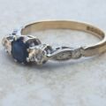 Square Princess Sapphire and Diamond Ring in 18ct Gold, a UK L 1/2 or a US 6 1/4