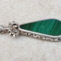 Double Sided Malachite & Agate Pendant by David Scott Walker in Sterling Silver