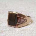 Tiny Tigers Eye Signet Ring in 9ct Gold.
