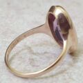 Elongated Oval Amethyst Solitaire Ring in 9ct gold.