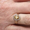 Yellow and White Topaz Cluster Ring in 9ct Gold,  a UK J  or a US 5.
