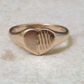 Heart Signet Ring in 9ct Gold, a UK L 1/2 or a US 6 1/4