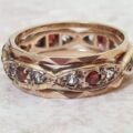 Garnet and Spinel Full Eternity Ring in 9ct Gold