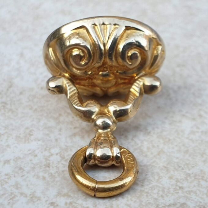 Carnelian Intaglio Centurion Fob Pendant in 9ct Gold.