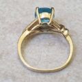 Oval Swiss Blue Topaz Ring in 10K Gold.