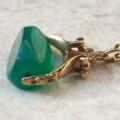 Chrysoprase Spinner Fob Pendant in 9ct Gold
