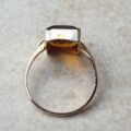 Citrine Coloured Paste Solitaire Ring in 9ct Gold, a UK O or a US 7 1/4