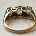 Peridot Three Stone Ring in 9ct Gold.