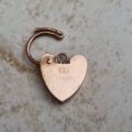 Small Engraved Working Heart Padlock in 9ct Rose Gold