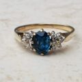 Sale – London Blue Topaz and Diamond Ring in 9ct Gold, a UK N 1/2 or a US 7 1/4.